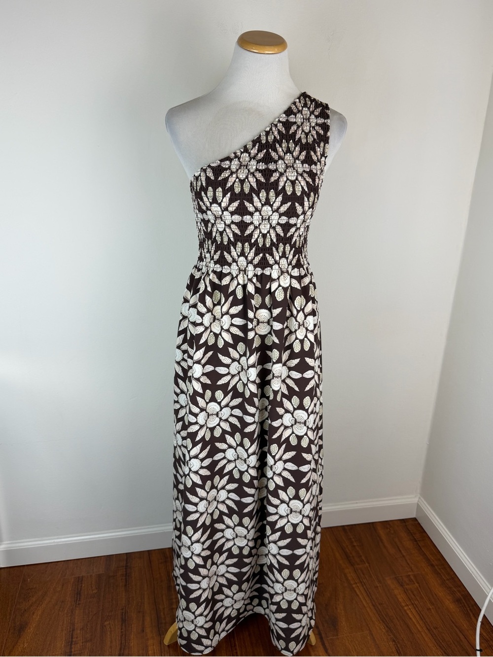 NWT Hill House Thea Nap Midi Dress Brown Mosaic Chocolate Shell Size S - Picture 4 of 9